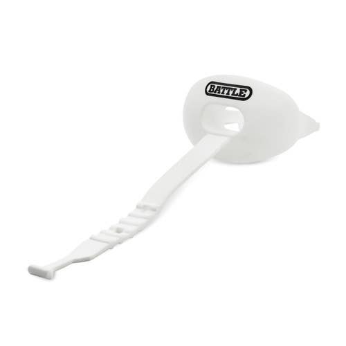 New Battle Oxygen Football Mouthguard with Connected Strap - White