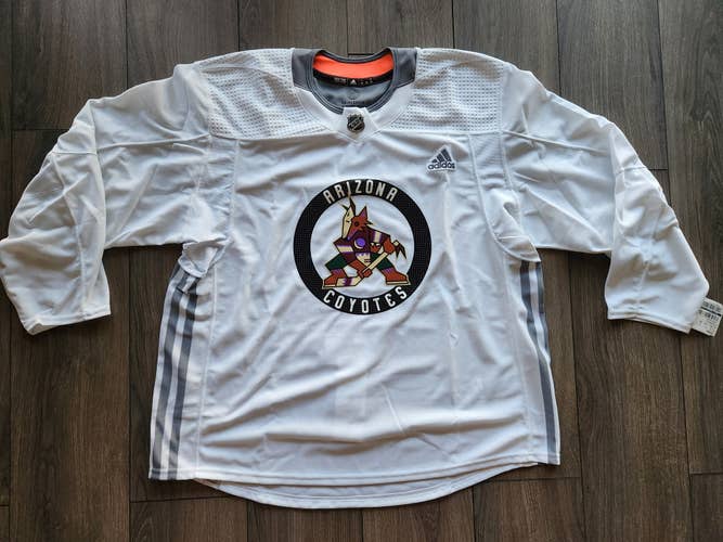 Arizona Coyotes Authentic Adidas MiC PrimeGreen Blank White Practice Jersey 58