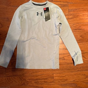 NWT Under Armour Boys M ColdGear Long Sleeve Shirt Grey 1343270