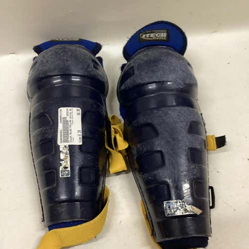 Used Itech Blue Yellow 6" Hockey Shin Guards