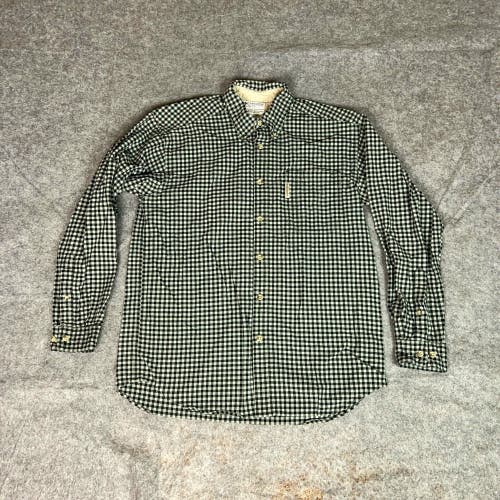 Vtg Columbia Mens Shirt Medium Black Gray Button Casual Gorp Top Everyday Logo