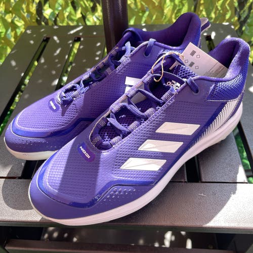 Adidas Men’s Icon 7 Metal Baseball Cleats Purple S23854 Size 11.5