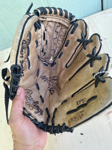 Brown Used Kid Pitch (9YO-13YO) Rawlings Player Preferred Right Hand Throw Infield Baseball Glove 10