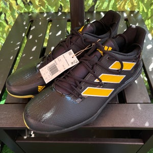 Adidas Men’s Adizero Afterburner 8 Baseball Cleats Black Yellow H00974 Size 12.5