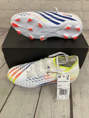 Adidas Predator Edge.3 FG Soccer Cleats US Size 3.5 White Youth Unisex Kids