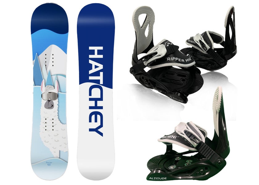 KIDS' HATCHEY "POCO LOCO" 105CM SNOWBOARD + ALTITUDE RIPPER MINI BINDINGS 7C-13C