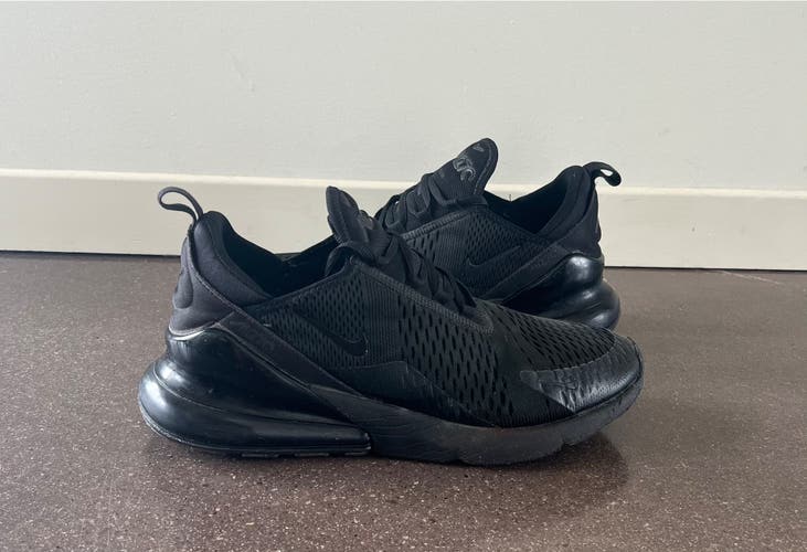 Used Nike Air Max 270 Triple Black Men’s Size 12 Shoes (Check Description)