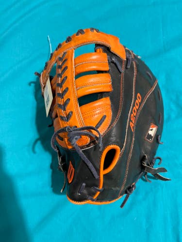 Black Used Wilson A2000 Left Hand Throw First Base Baseball Glove 12"