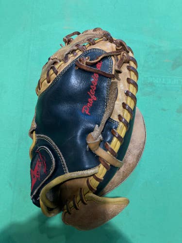 Brown Used All Star CM3100SBT Right Hand Throw Catcher's Baseball Glove 33.5"