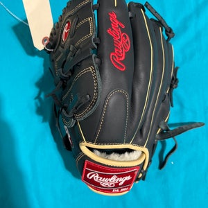 Black Used Kid Pitch (9YO-13YO) Rawlings Gold Glove Elite Left Hand Throw Pitcher's Baseball Glove 1