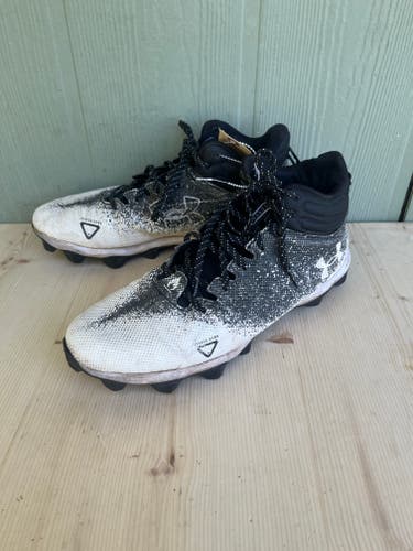 White Used Size 12 (Women's 13) Adult Men's Under Armour Low Top Footwear Molded Cleats