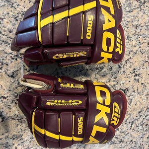 Tackla 5000 13.5” Hockey Gloves Maroon Yellow