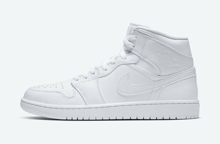 Brand New Mens Jordan 1 Mid ‘Tumbled White’ (2020) Shoes Size 9.5