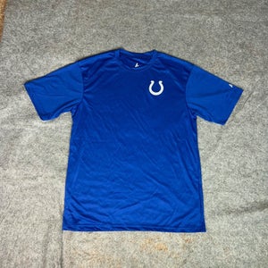 Indianapolis Colts Mens Shirt Large Blue White Tee T Football NFL Logo Everyday