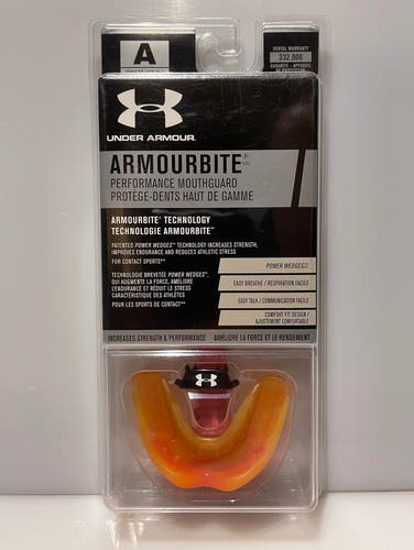 New Under Armour UA Armourbite Orange & Pink Strap/Strapless Mouthguard Football Hockey