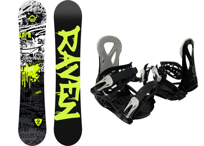 KIDS RAVEN "CORE JUNIOR" 125CM SNOWBOARD + ALTITUDE JR RIPPER BINDINGS SIZES 3-6