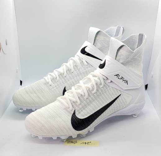 Nike Alpha Menace Elite 2 D P Flyknit Football Cleats CI1530-100 WHT Men’s sz 13