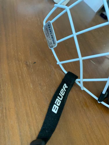 White Large Bauer Profile II Facemask Full Cage (Lightly Used in Beer League)