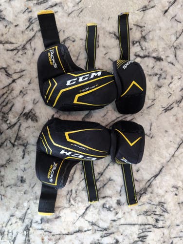 Used Junior Small CCM Tacks 3092 Elbow Pads Pro Stock