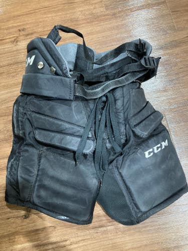 Black Used Junior Medium CCM Premier R1.5 Hockey Goalie Pants