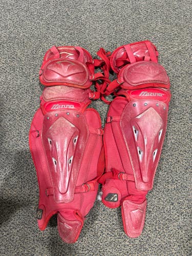 Red Used Adult Mizuno Catcher's Leg Guard