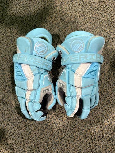 Blue Used Maverik M5 Lacrosse Gloves 12"