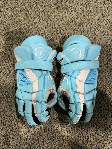 Blue Used Maverik M5 Lacrosse Gloves 12"