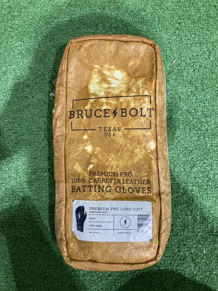 New Bruce Bolt Premium Pro Long Cuff Youth Large Batting Gloves