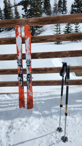 Used Men's Salomon 170 cm All Mountain Rocker2 100 Skis With Bindings Max Din 13