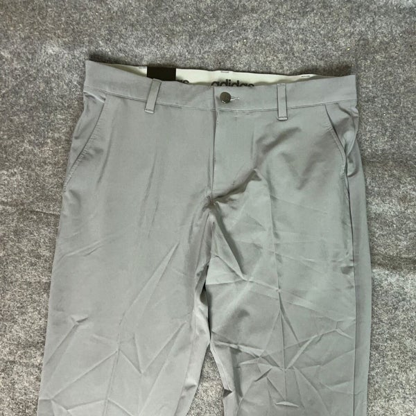 Adidas Mens Pants 32 Gray Straight Golf Unhemmed Lightweight Performance Dress
