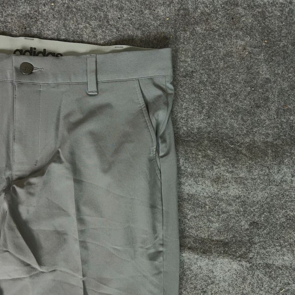Adidas Mens Pants 32 Gray Straight Golf Unhemmed Lightweight Performance Dress