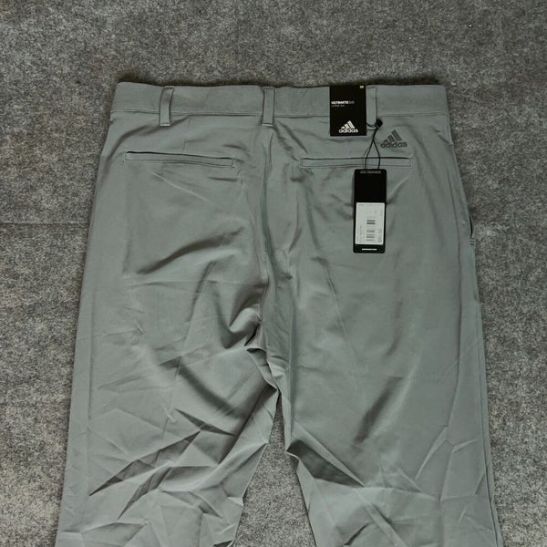 Adidas Mens Pants 32 Gray Straight Golf Unhemmed Lightweight Performance Dress