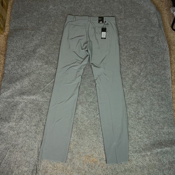 Adidas Mens Pants 32 Gray Straight Golf Unhemmed Lightweight Performance Dress