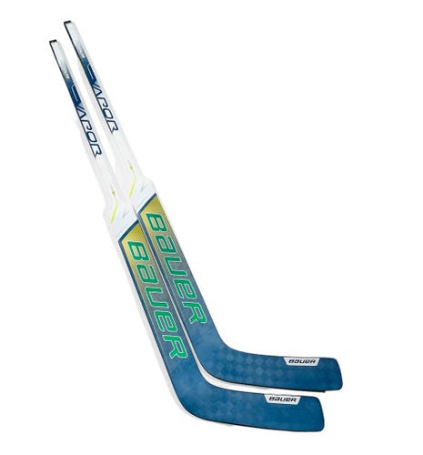 New 3 pack 26" Bauer Vapor Hyperlite Goalie Stick (custom blue/gold/green) Pro Stock - Regular