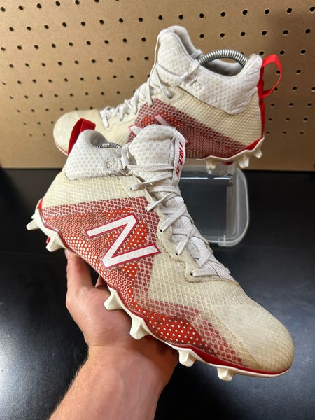 New Balance Freeze Lacrosse Cleats Size 8 Mid Red White