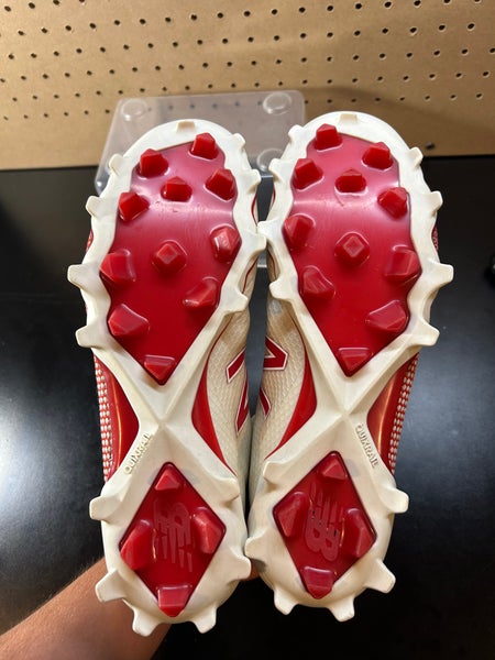 New Balance Freeze Lacrosse Cleats Size 8 Mid Red White