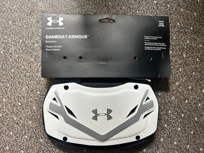 New Youth Under Armour Football Pads Back Plate Gameday White new with tags NWT