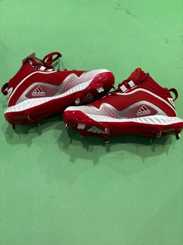 Red New  Men's Adidas Icon 6 Bounce  Metal Cleats- (Size: 7)