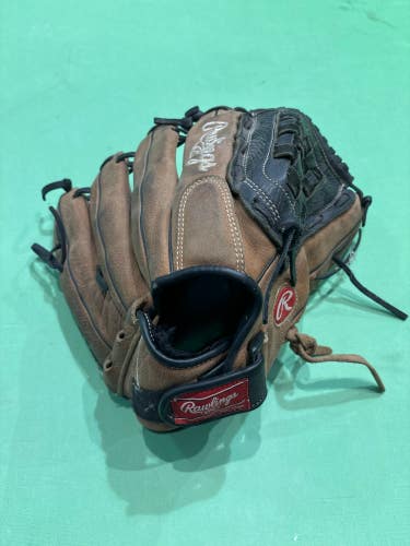 Brown Used Rawlings Premium Series Right Hand Throw Pitcher's Baseball Glove 12.5"