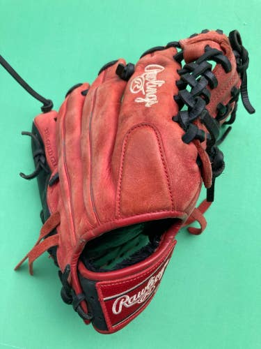 Red Used Rawlings Gold Glove Elite Right Hand Throw Outfield Baseball Glove 11.5"