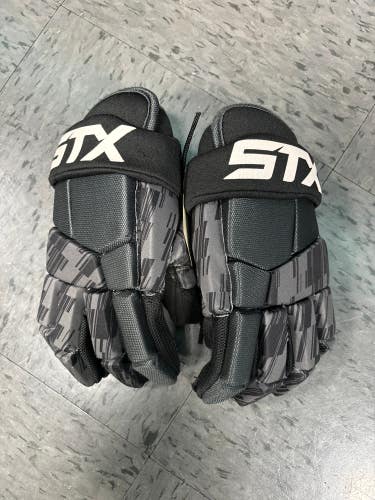 Black Used STX Lacrosse Gloves 10"