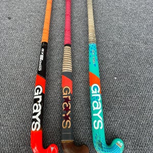 Used Grays Field Hockey 3 Stick Bundle (Gx 5000: 36” Gx 750: 35” Karachi King: 35”)