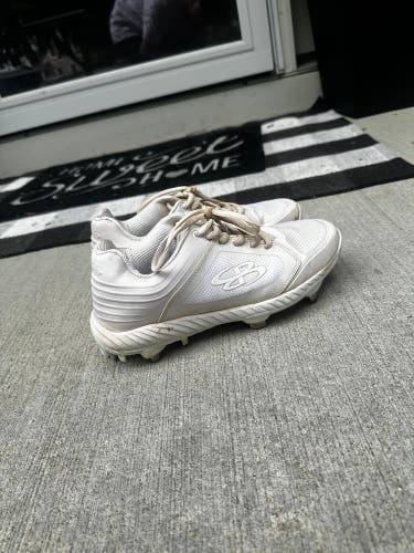 White Used Kids Boombah Metal Cleats