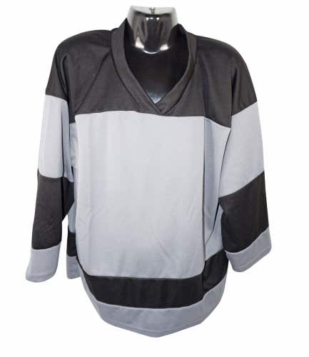 Youth Small Medium - Xtreme Basics Ice Roller Hockey - Grey Black Jersey Yth S/M