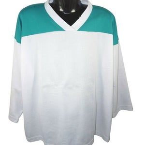 Youth Small Medium - Xtreme Basics White Green Hockey Jersey - Yth S/M