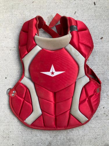 Red Used Youth All Star System 7 Catcher's Chest Protector