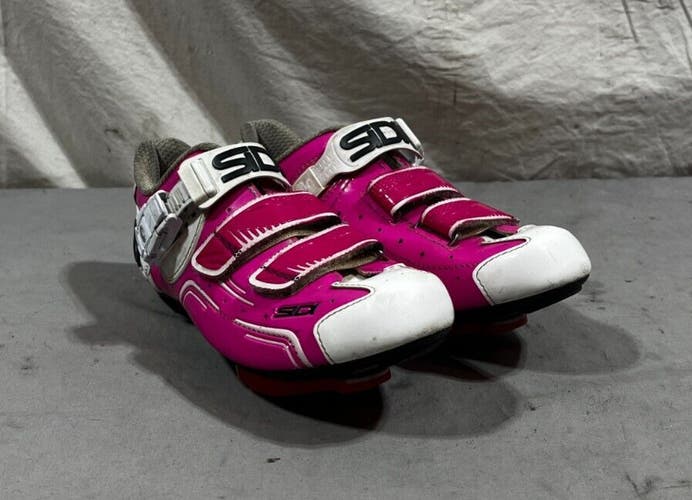 SiDI Level Pink Carbon Sole Road Bike Cycling Shoes +Cleats EU 41 US 7.5-8