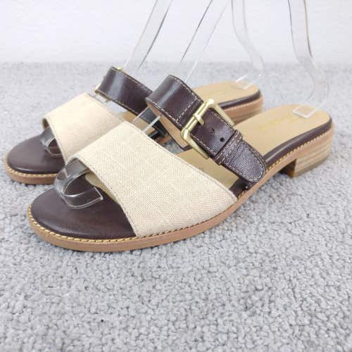 Trotters Sandals Womens 8 Slip On Shoes Brown Buckle Strap Signature Tan