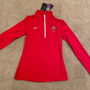 Brand New Red Nike Ohio State Hockey Women's Dri-Fit Quarter (1/4) Zip Sweatshirt (With Tags)
