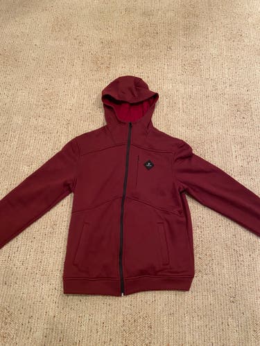 Maroon Beauty Status Hockey Co. Full Zip Sweatshirt Adult L